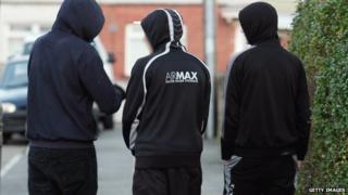 Youths in the street in Bristol, 2007