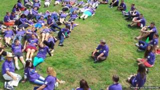 Children at an activity run by Young Leicestershire