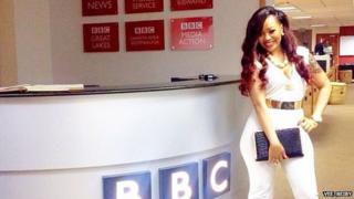 Vera Sidika at the BBC studio in Nairobi, Kenya