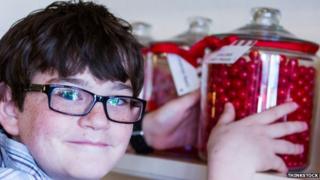 Boy with sweets
