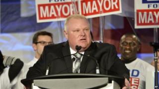 Toronto Mayor Rob Ford appeared in Toronto, Ontario, on 17 April 2014
