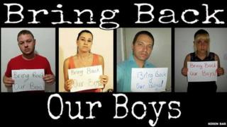 Bring Back Our Boys campaign placards