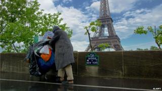 Down and out in Paris, by the Eiffel Tower