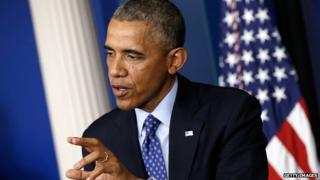 President Barack Obama speaks at a White House press conference on the situation in Iraq on 19 June, 2014.