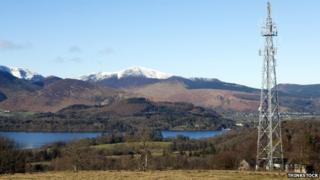Mobile phone mast at Derwentwater