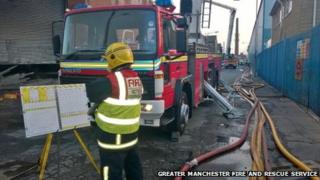 Fire at a recycling warehouse in Kenyon Street, Ramsbottom