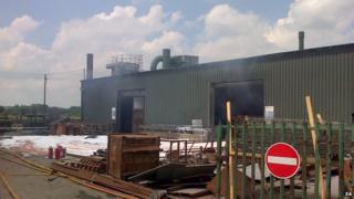Fire at plant