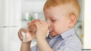 Child drinking water