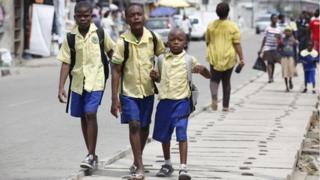 June 2014, pupils going to school in Lagos, Nigeria