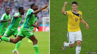 Nigeria and Colombia in the World Cup 2014