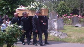 Pallbearers at James Attfield's funeral