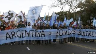 Argentine protesters in Buenos Aires, 20 June 2014