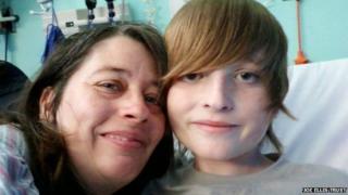 Joe Ellis with his mother
