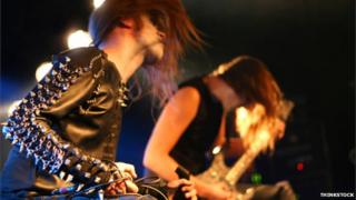 Head-banging heavy metal band