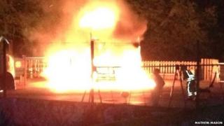 Fire at Droitwich Spa Lido playground