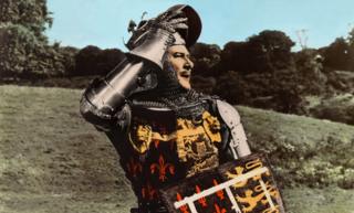 Errol Flynn as the Black Prince in the film The Dark Avenger, 1955