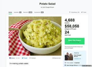 A screengrab of the potato salad on Kickstarter