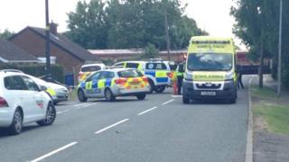 Emergency vehicles at the scene in Cherry Willingham