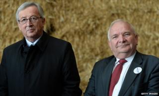 Joseph Daul (R) with Jean-Claude Juncker
