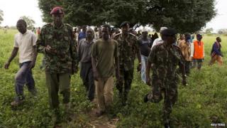Police at the scene of an attack in Kenya