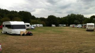 Caravans at Langer Park, Felixstowe