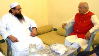Mr Vaidik (right) has uploaded a picture of his meeting with Mr Saeed on Twitter