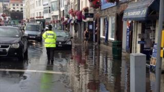 Flooding on Guernsey seafront