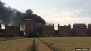 Fire at Bass Maltings