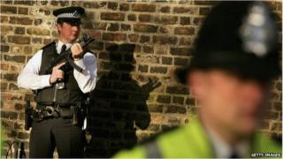 Armed police officers