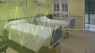 Beds and heart monitor graphic
