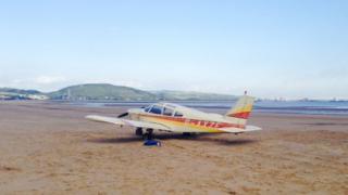The plane on Jersey Marine beach