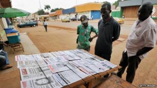 Newsstand in Central African Republic