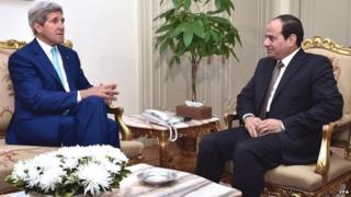 John Kerry with Egyptian President Abdel Fattah al-Sissi