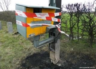 burnt speed camera