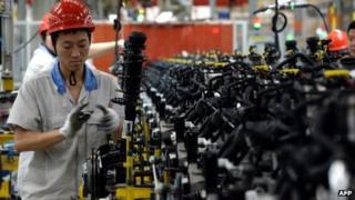 Worker at a factory in China