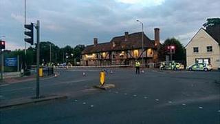 Crash scene at Larkfield