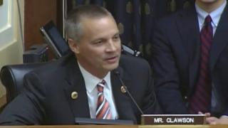 Representative Curt Clawson speaks during a congressional hearing on US-India relations.