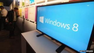 Microsoft Windows 8 on display