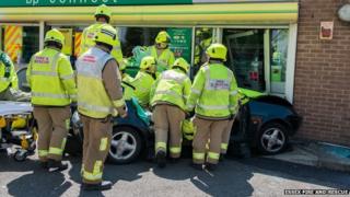 The crash at the BP garage in Kelvedon