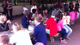 The Chernobyl children and their host families enjoy a break at Castle Archdale