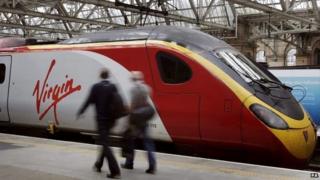 Virgin train at Glasgow Central station