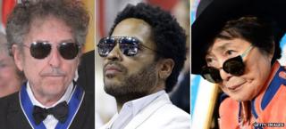 Bob Dylan, Lenny Kravitz and Yoko Ono