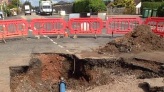 Damage to Hylton Road Worcester