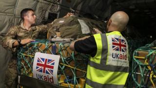 Aid is loaded on to an aircraft