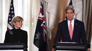 John Kerry met his Australian counterpart Julie Bishop in Sydney on Tuesday