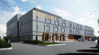 An artist's impression of how the Titanic Studios extension will look