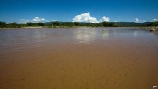 View of the waters of the Sonora River, Mexico on August 12, 2014.