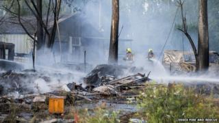 The scene of the fire