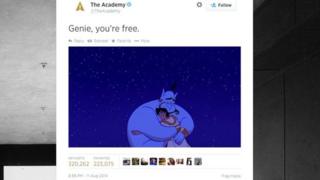 A tweet from the Academy of Motion Picture Arts and Sciences following the death of Robin Williams
