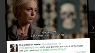 A scene from Sherlock Holmes with the subtitle "If you love me, don't read it in front of me".